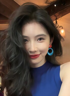野狗骨头苗靖张婧仪同款复古港风撞色耳钉女小众设计耳环耳坠耳饰