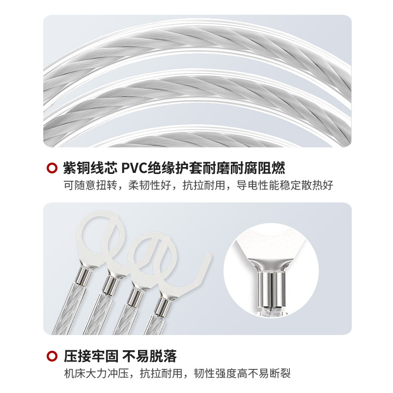 透明镀锡加塑跨接线绝缘护套国标软铜绞线配电箱连接线桥架接地线 - 图1