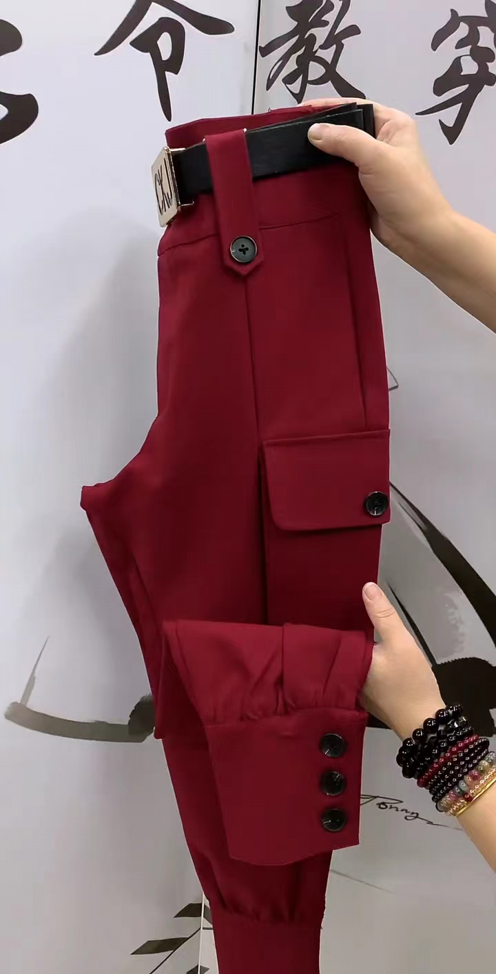 新款洋气休闲马丁裤女2025年秋季高品质宽松遮肉显瘦束脚工装裤潮 - 图1