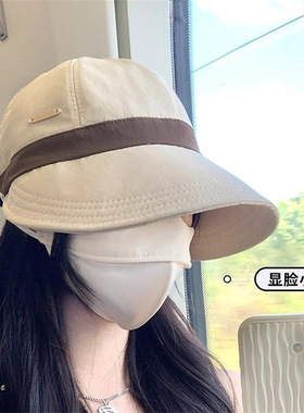 帽子女春季百搭通勤素颜防紫外线太阳帽便携可折叠户外遮阳渔夫帽