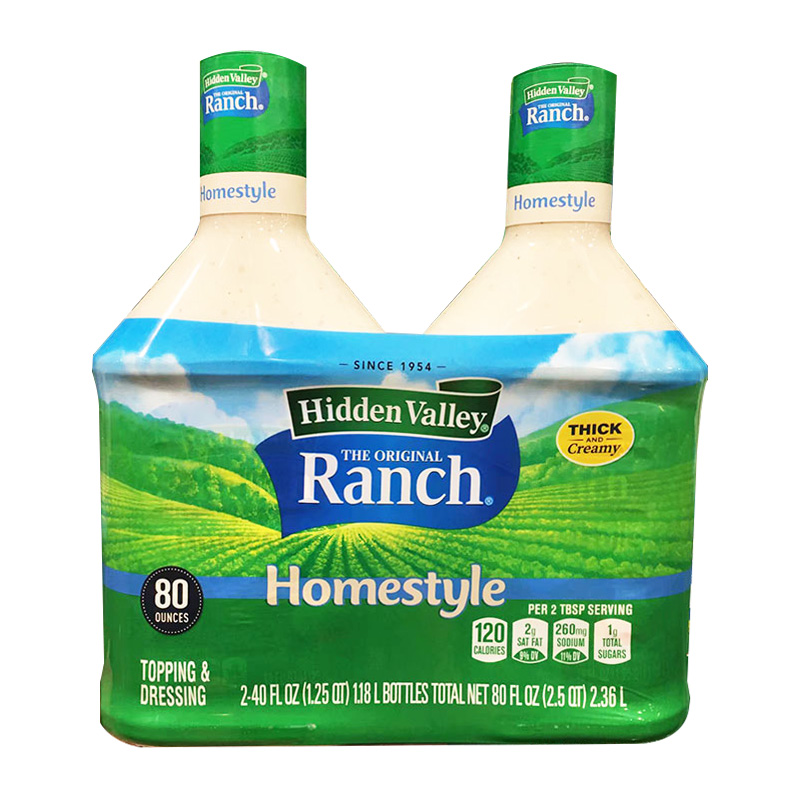 现货保税 Hidden Valley ranch 牧场蔬菜色拉沙拉调味酱1.18Lx2瓶 - 图3