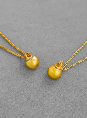 小红薯夏季爆款金珠项链 25年新款简约气质小众磨砂感圆球锁骨链