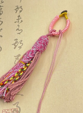 藏式手搓棉线流苏穗子钥匙咯宋棉手编金刚结钥匙扣包包挂件绳扣圈