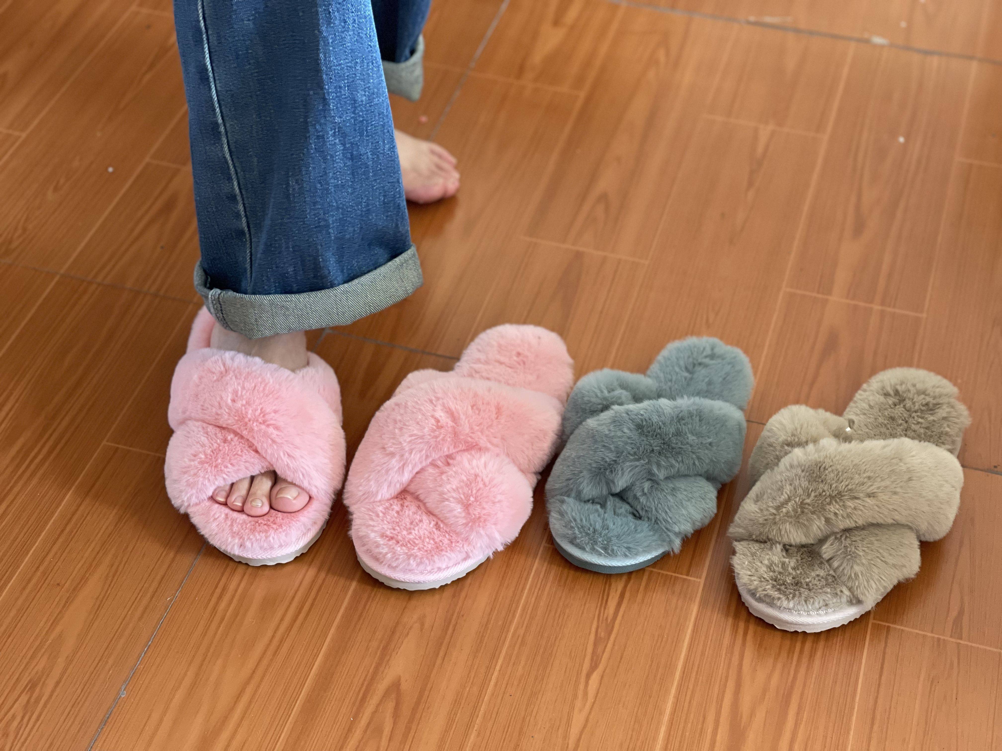 外贸余单高仿大兔毛记忆海绵中底女家居拖鞋室内拖柔软防滑底外穿,淘宝优惠券,粉丝福利购,淘宝优惠卷