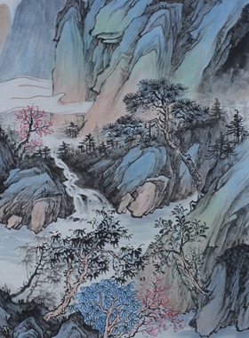 纯手绘原创国画山水画三尺客厅装饰画办公室挂画