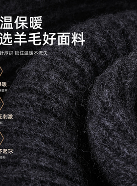 100%纯羊毛针织帽冬季保暖双层加厚帽子护耳护头爸爸中年老毛线帽