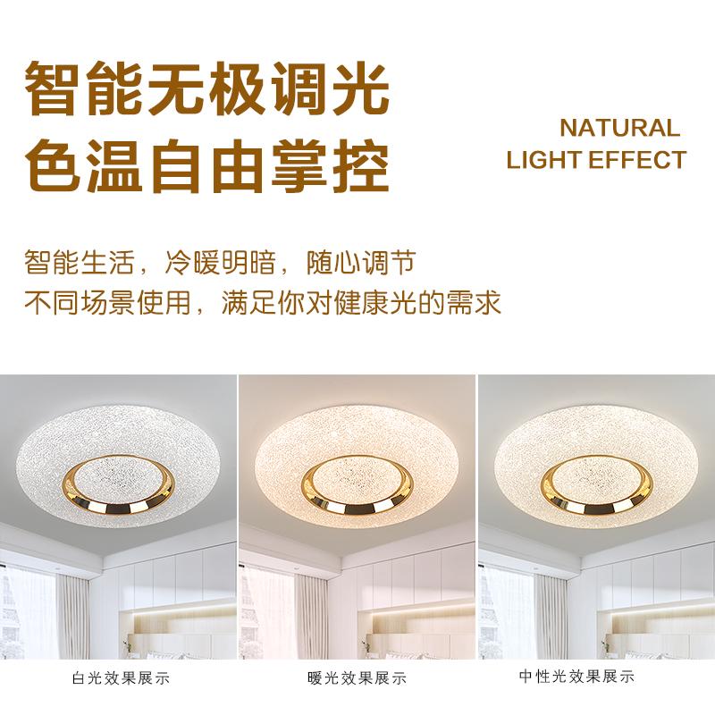 现代简约轻奢卧室灯水晶石主卧吸顶灯2024新款玄关过道走廊客厅灯 - 图0