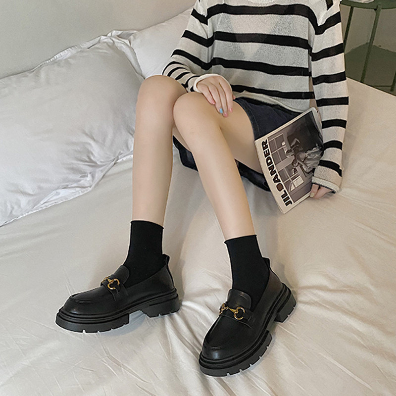 小皮鞋女春秋法式复古马衔扣乐福鞋女软皮软底jk鞋制服鞋英伦单鞋,淘宝优惠券,粉丝福利购,淘宝优惠卷