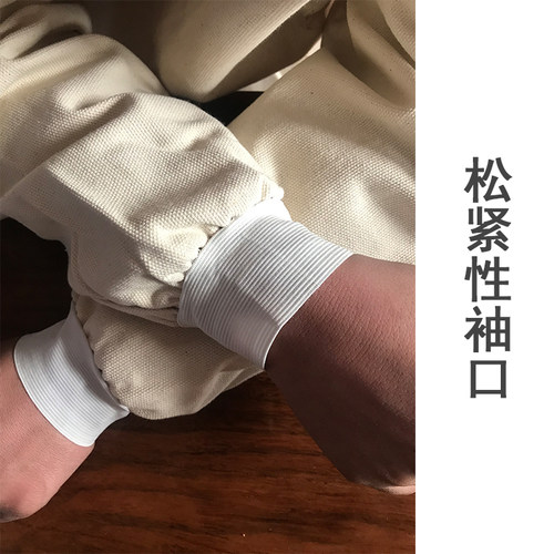 白帆布反穿罩衣棉电焊工倒穿衣工作服焊接切割劳保抗火花飞溅围裙 - 图2