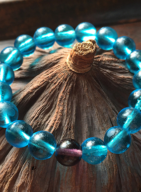 宫廷御用古法湖蓝色原创老琉璃