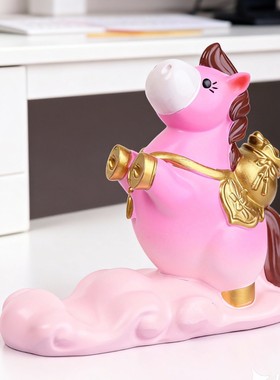 新年爆款祥云手机支架马上有钱桌面招财摆件工位创意车载可爱国朝