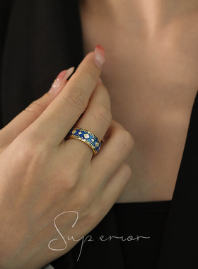 原创设计ins银镀金开口情侣对戒