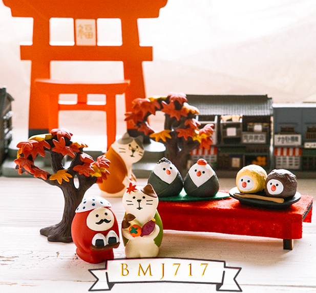 2019decole新品枫树猫奶奶的额家庭聚会场景树脂工艺品摆件食玩 - 图1
