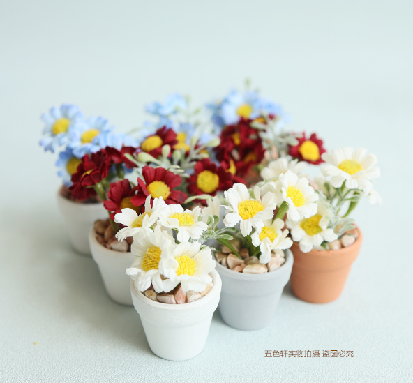 8分6分ob11 BJD BLYTHE娃娃屋迷你仿真模型拍照道具 仿真雏菊盆栽,淘宝优惠券,粉丝福利购,淘宝优惠卷