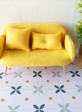 PU皮地板贴复古微缩房子娃娃屋