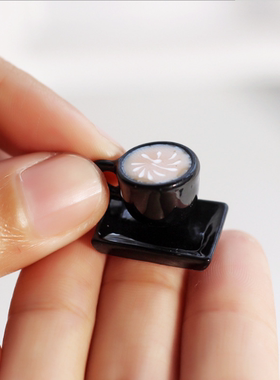 6分娃娃屋配件 微缩模型ob11洋娃娃创意玩具小奢华意式拉花咖啡