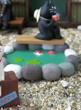 diy树脂小动物夏日海滩场景摆件