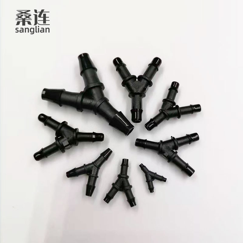 黑色Y型三通塑料接头 硅胶橡胶软管接头等径分水器PP 宝塔毫米