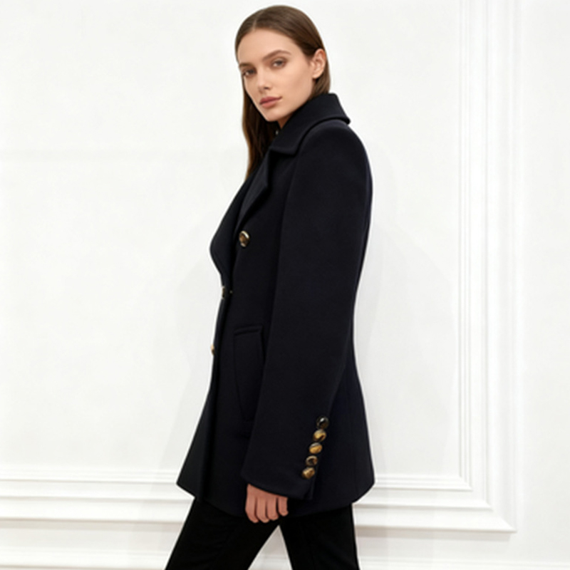 法式职场精英风白色大翻领双排扣西装女宽松气质显瘦百搭西服外套 - 图2