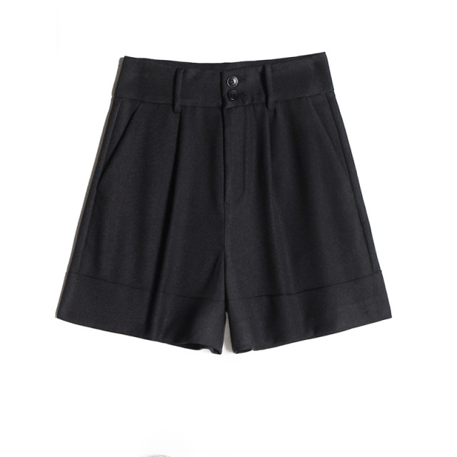 ໂສ້ງຂາສັ້ນ A-line curled slimming anti-wrinkle slimming shorts for women