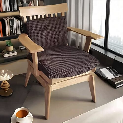 出口日本实木转椅餐椅沙发椅官帽椅原木色扶手靠背椅创意休闲椅 - 图2