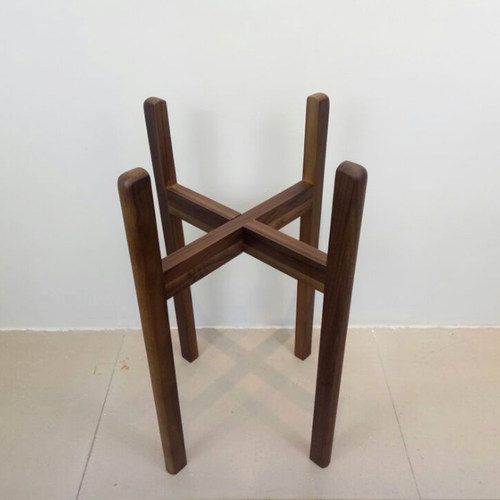 北欧实木花架室内阳台花盆架客厅花架子简约现代黑胡桃木盆栽架托 - 图3