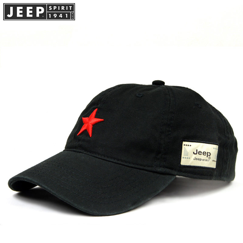 JEEP吉普春夏新款鸭舌帽红星男女遮阳帽户外休闲棒球帽纯棉百搭款