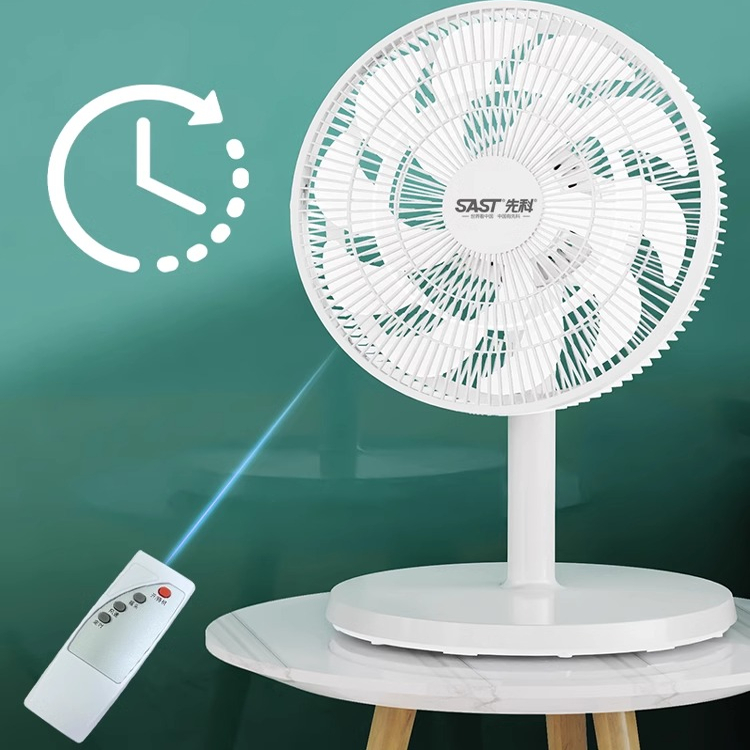 先科台式电风扇家用台扇小型桌面办公室宿舍大风力遥控摇头循环扇 - 图0