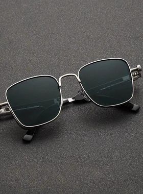 2025新款复古方框蒸汽朋克男太阳眼镜时尚个性金属防紫外线太阳镜