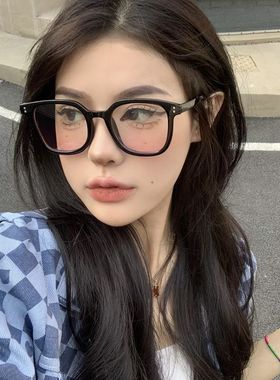 渐变粉色腮红眼镜日系黑框2025新款墨镜女时尚太阳眼镜防晒镜男