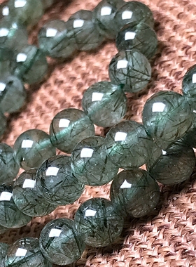 天然绿发晶两圈半手链民族风礼物