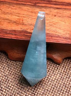 天然海蓝宝灵摆吊坠天使之泪项坠