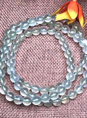 天然葡萄石手链冰种三圈手串女款