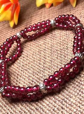 天然石榴石手编链原创民族风女款