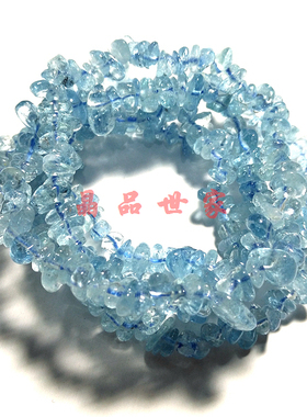 天然海蓝宝不定型碎石手链女款