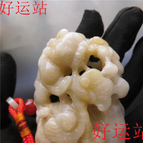新款促销黄龙玉聚财金蟾手把件俏色宝石手工玉佩黄蜡石籽料手玩物 - 图0