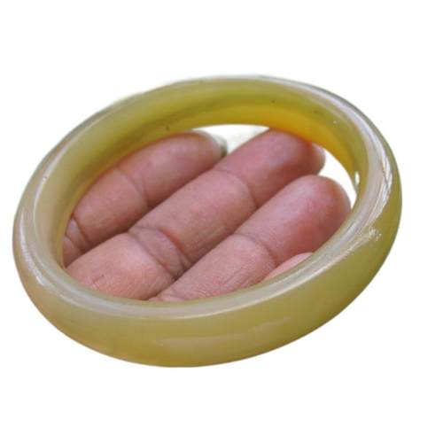 云南黄龙玉女生玉手镯玉石时尚贵妃玉镯子黄蜡石手链精美手饰收藏 - 图3