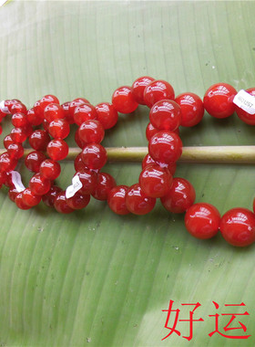 樱桃红男女款玛瑙宝石本命年手串