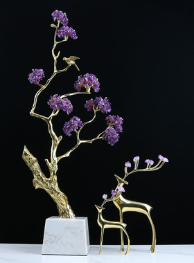 高端发财树摆件客厅玄关大气雅饰