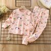 Children's autumn clothes and long pants set, pure cotton, boys' spring, autumn and winter pure cotton thermal underwear, girls' baby home clothes, pajamas