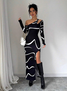 Women'sGraffitiPrintAsymmetric