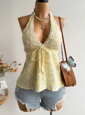Women'sSolidColorFlounceHem
