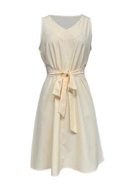 Women's Solid Color Tie Front Dress, Casual Elegant