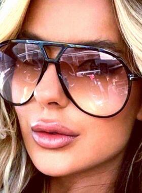 Women's Oval Double-Bridge Retro Metal Eyeglasses Polished