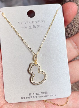 闪亮银饰通体S925纯银微镶时尚优雅锁骨项链女百搭气质潮113#