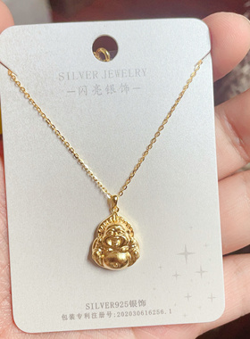 闪亮银饰通体S925纯银镀22k金时尚锁骨项链女百搭气质3# 陆续更新