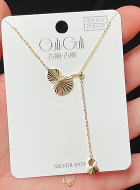 古丽古丽S925微镶珍珠花朵车花工艺葫芦锁八芒星小蛮腰项链潮