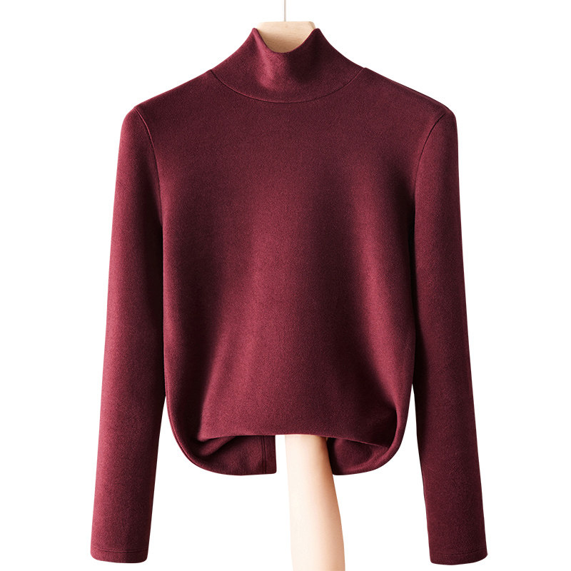 高领防风加绒加厚双面德绒打底衫女秋冬内搭羊绒蛋白保暖长袖T恤,淘宝优惠券,粉丝福利购,淘宝优惠卷
