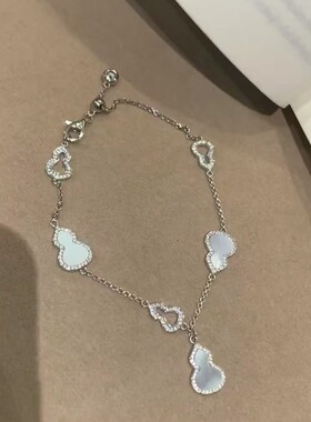 纯银s925银色葫芦白贝手链百搭高级感气质设计精致小众时尚搭配