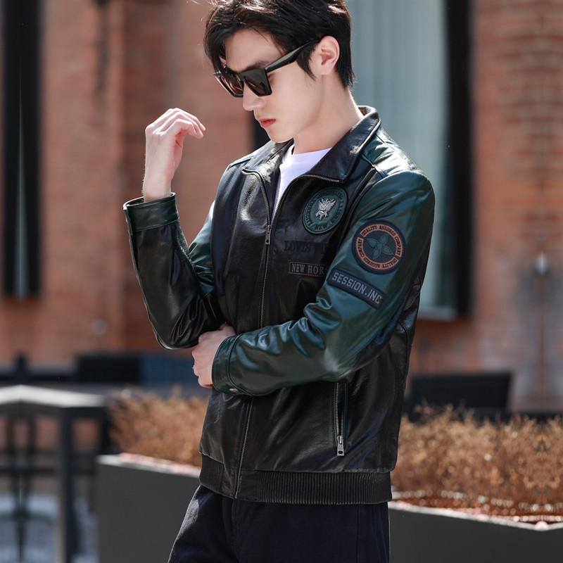 皮衣外套男款2025新款机车夹克牛皮外套男立领皮夹克真皮短款潮流,淘宝优惠券,粉丝福利购,淘宝优惠卷